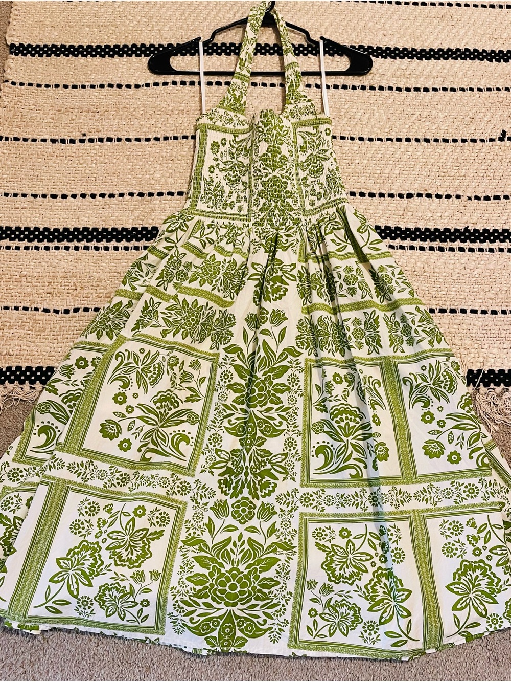 Green Floral Halter Maxi Dress - Women